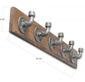 Kalune Design Nástenný vešiak Boruraf 50 cm orech/čierny
