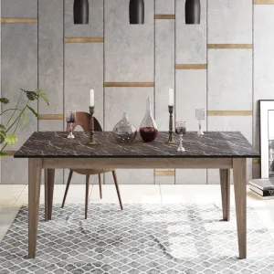 Kalune Design Jedálenský stôl LORENZ 90 cm čierna/hnedá