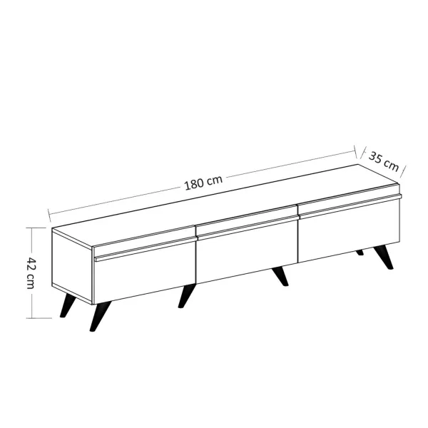 Kalune Design TV stolek AMSTERDAM 180 cm antracitový