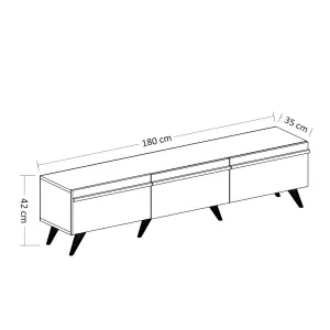 Kalune Design TV stolek AMSTERDAM 180 cm antracitový