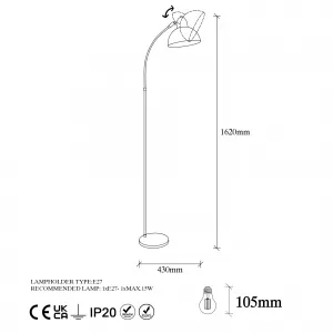 Opviq Stojacia lampa Varzan 162 cm čierna