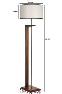 Opviq Stojacia lampa Menekşe Ceviz 163 cm krémová