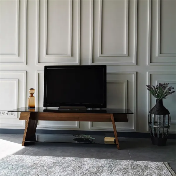 Kalune Design TV stolek TV201 158 cm ořech/černý