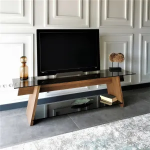 Kalune Design TV stolek TV201 158 cm ořech/černý