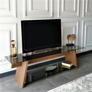 Kalune Design TV stolek TV201 158 cm ořech/černý