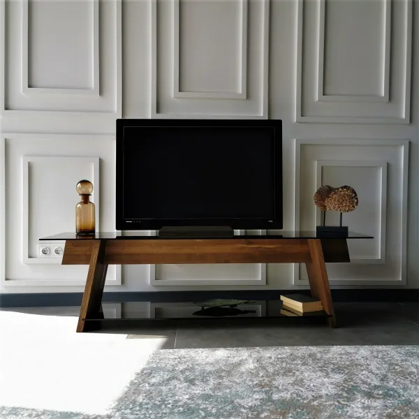 Kalune Design TV stolek TV201 158 cm ořech/černý