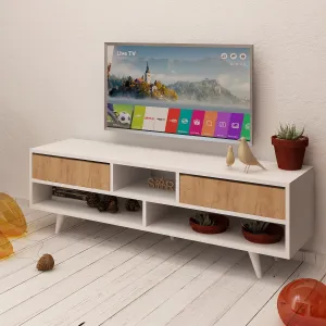 Kalune Design TV stolek ANGOLA 140 cm bílý/dub