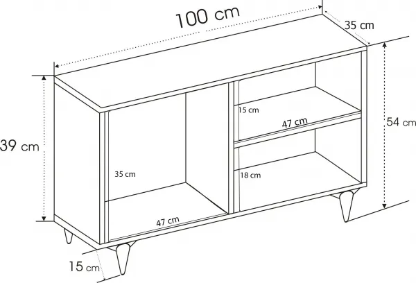 Kalune Design TV stolek ZISINO 100 cm bílý