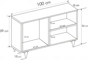 Kalune Design TV stolek ZISINO 100 cm bílý