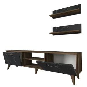 Kalune Design Obývací stěna AYDEN 150 cm ořech/mramor