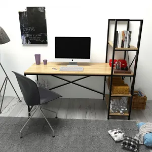 Kalune Design Psací stůl s regálem CENTILE dub