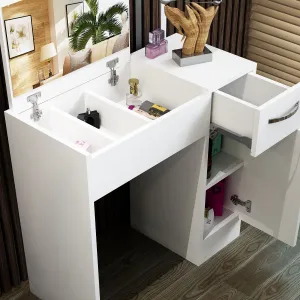 Kalune Design Toaletný stolík INCI 74 cm biely