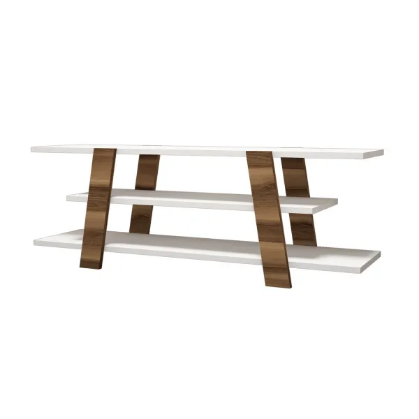 Kalune Design TV stolek FLOWER 120 cm bílý/ořech