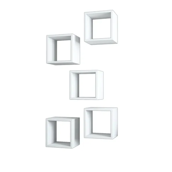 Kalune Design Sada 5 nástěnných polic BOXE bílá