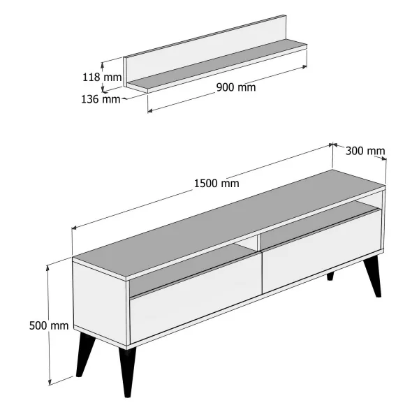 Kalune Design Obývací stěna BEST 150 cm bílá