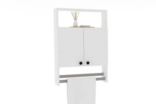 Kalune Design Závěsná koupelnová skříňka s věšákem na ručníky Banyo bílá