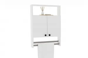 Kalune Design Závěsná koupelnová skříňka s věšákem na ručníky Banyo bílá