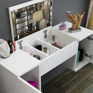 Kalune Design Toaletný stolík MERCAN 100 cm biely