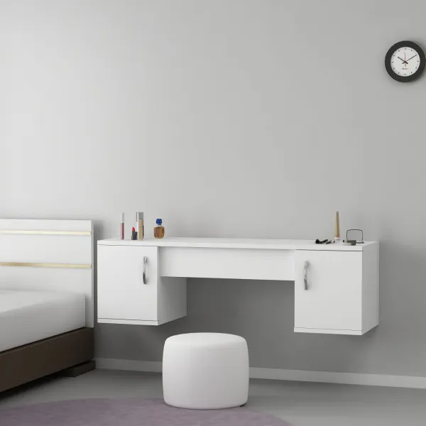 Kalune Design Toaletný stolík MERCAN 100 cm biely