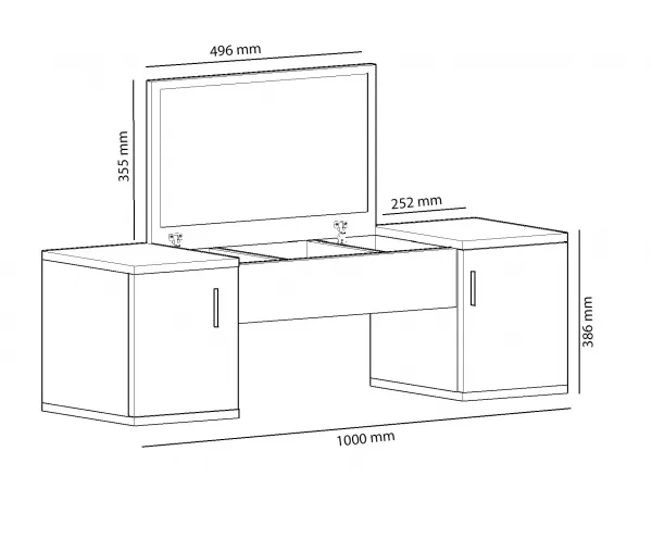 Kalune Design Toaletný stolík MERCAN 100 cm biely