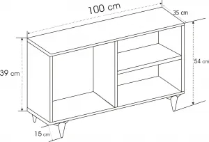 Kalune Design TV stolík ZISINO 100 cm antracitový