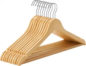 SONGMICS Drevené vešiaky 10 ks svetlé drevo