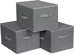SONGMICS Úložné boxy s vekom Tripas sivé