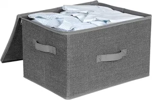 SONGMICS Úložné boxy s vekom Tripas sivé