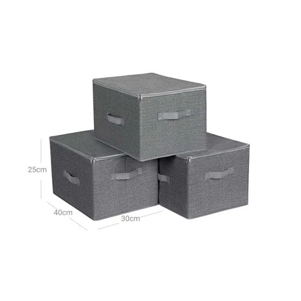 SONGMICS Úložné boxy s vekom Tripas sivé