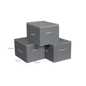 SONGMICS Úložné boxy s vekom Tripas sivé