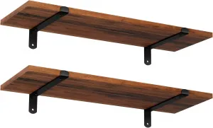 SONGMICS Súprava políc Vasagle Murali 2 ks 60x20 cm hnedá