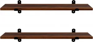 SONGMICS Súprava políc Vasagle Murali 2 ks 60x20 cm hnedá