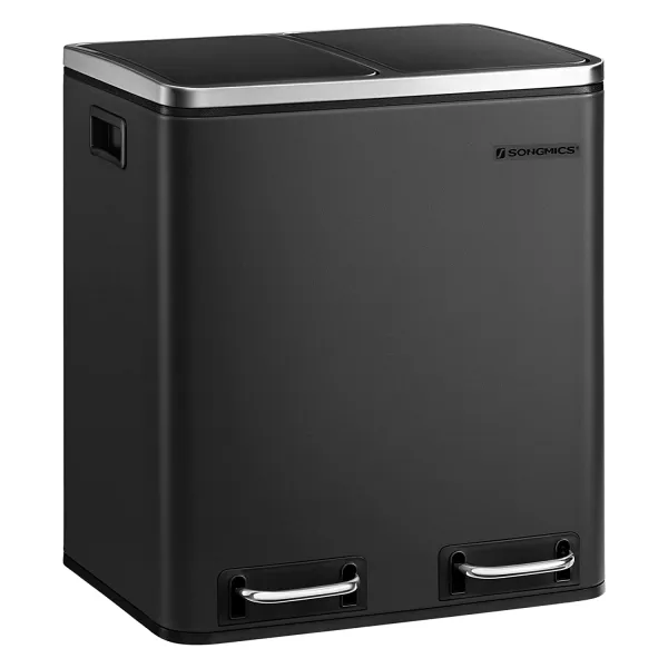 SONGMICS Odpadkový koš Rubax 2x15 L černý