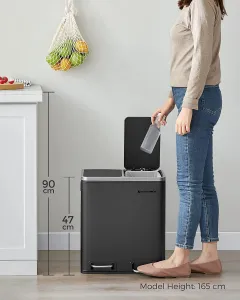 SONGMICS Odpadkový koš Rubax 2x15 L černý
