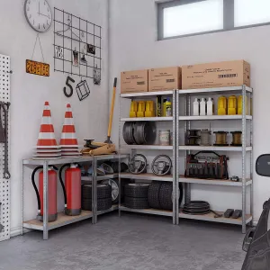 SONGMICS Kovový regál Banom biely