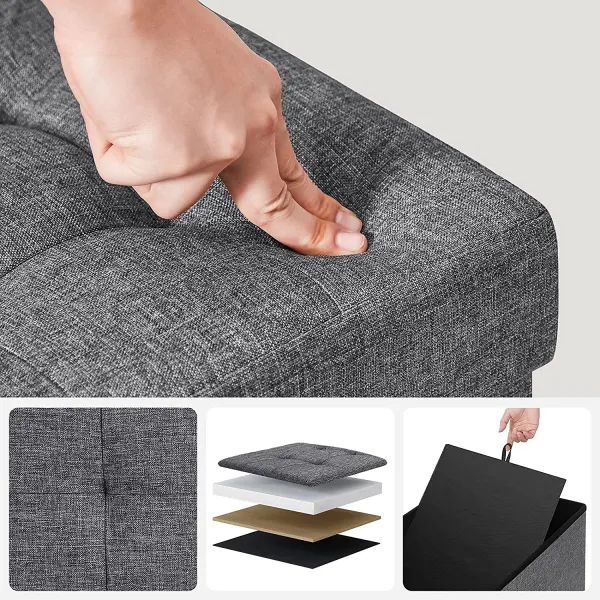 SONGMICS Skladací úložný box 120 l tmavosivý