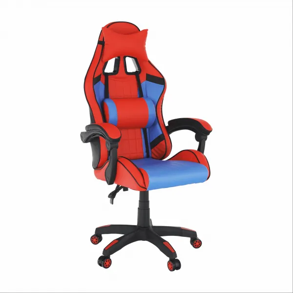 Kancelárske/herné kreslo, modrá/červená, SPIDEX NEW