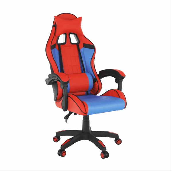 Kancelárske/herné kreslo, modrá/červená, SPIDEX NEW
