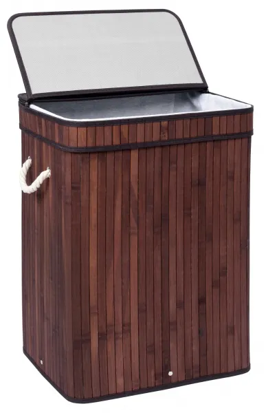 Bambusový kôš na bielizeň s vekom SOREN 80L wenge