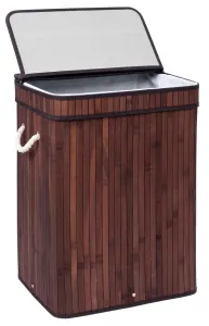 Bambusový kôš na bielizeň s vekom SOREN 80L wenge