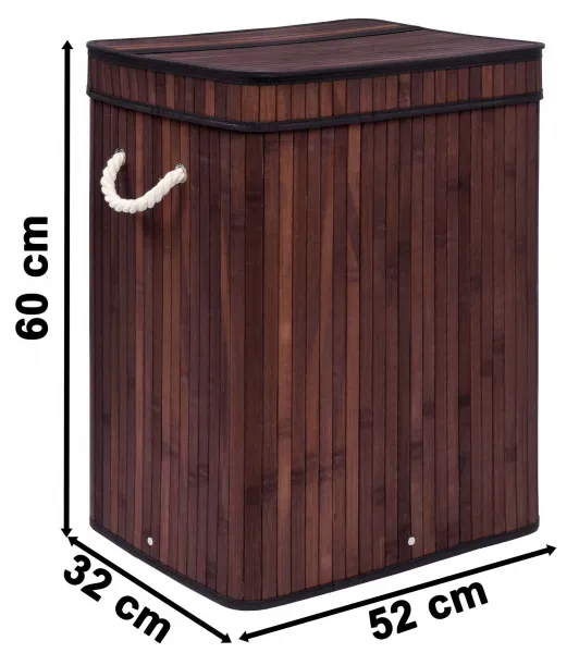 Bambusový kôš na bielizeň s vekom 100L wenge