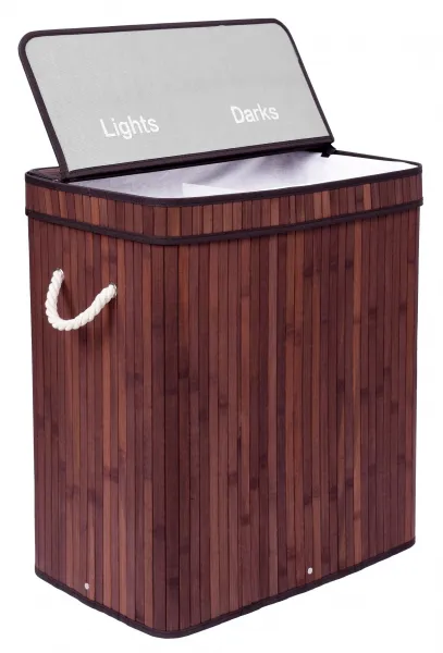 Bambusový kôš na bielizeň s vekom 100L wenge