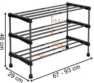 Nastaviteľný stojan na topánky Arisa 3 úrovne