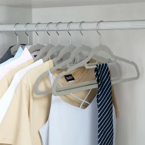 Maxi velúrové vešiaky sada 50 kusov sivé