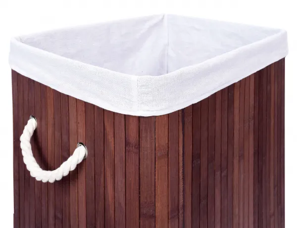 Bambusový kôš na bielizeň s vekom SOREN 80L wenge