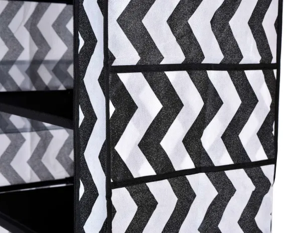 Textilná skrinka na topánky Lea - zebra