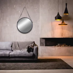 Kapitánske okrúhle zrkadlo na popruhu Mirage 60 cm čierne