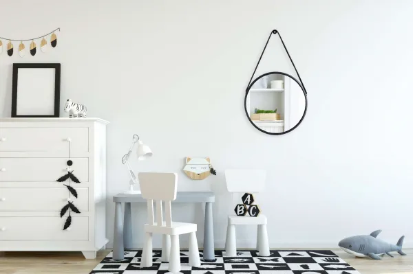 Kapitánske okrúhle zrkadlo na popruhu Mirage 60 cm čierne