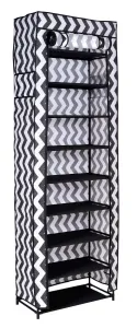 Textilná skrinka na topánky Lea - zebra