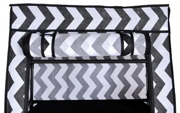 Textilná skrinka na topánky Lea - zebra